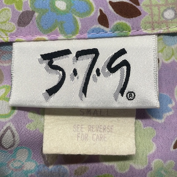 Y2K crop top tie waist floral button down shirt long bell sleeve blouse womens S - Picture 11 of 12